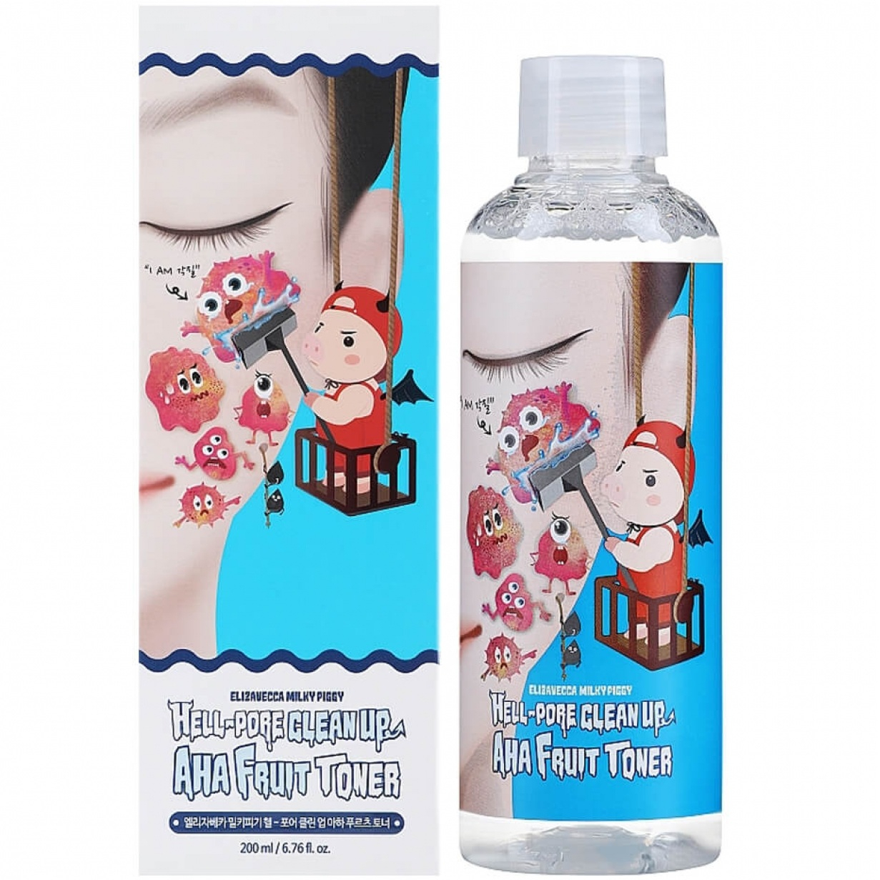 Пілінг-тонер для обличчя з фруктовими кислотам Elizavecca Milky Piggy Hell-Pore Clean Up AHA Fruit Toner фото 2