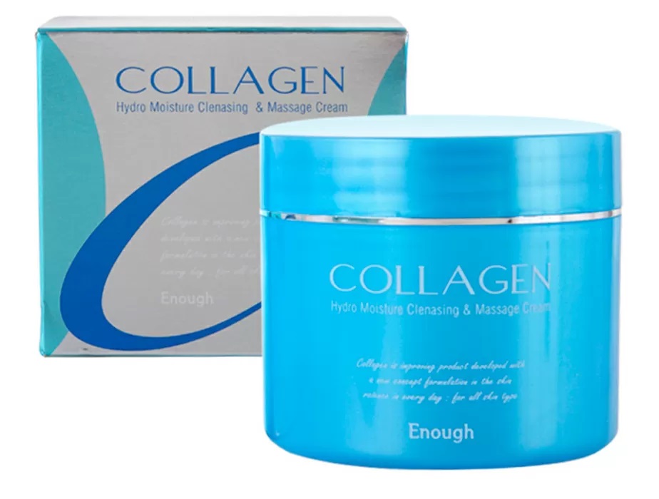 Зволожуючий масажний крем для обличчя та тіла з колагеном Enough Collagen Hydro Moisture Cleansing & Massage Cream, фото 2