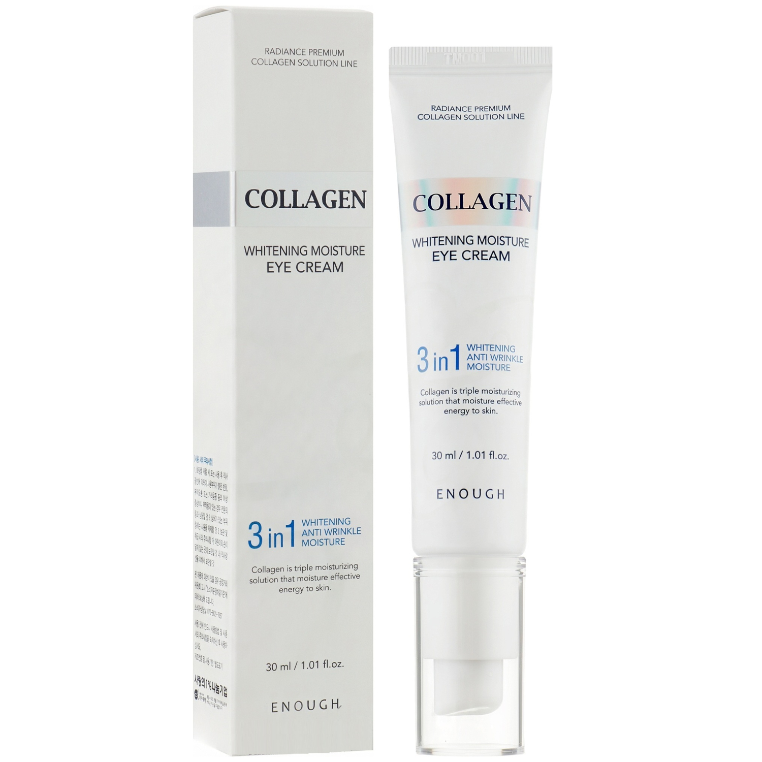 Осветляющий крем для век с коллагеном Enough Collagen 3 in 1 Whitening Moisture Eye Cream фото 2