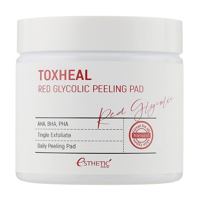 Пілінг-диски для обличчя з гліколевою кислотою Esthetic House Toxheal Red Glycolic Peeling Pad фото 1