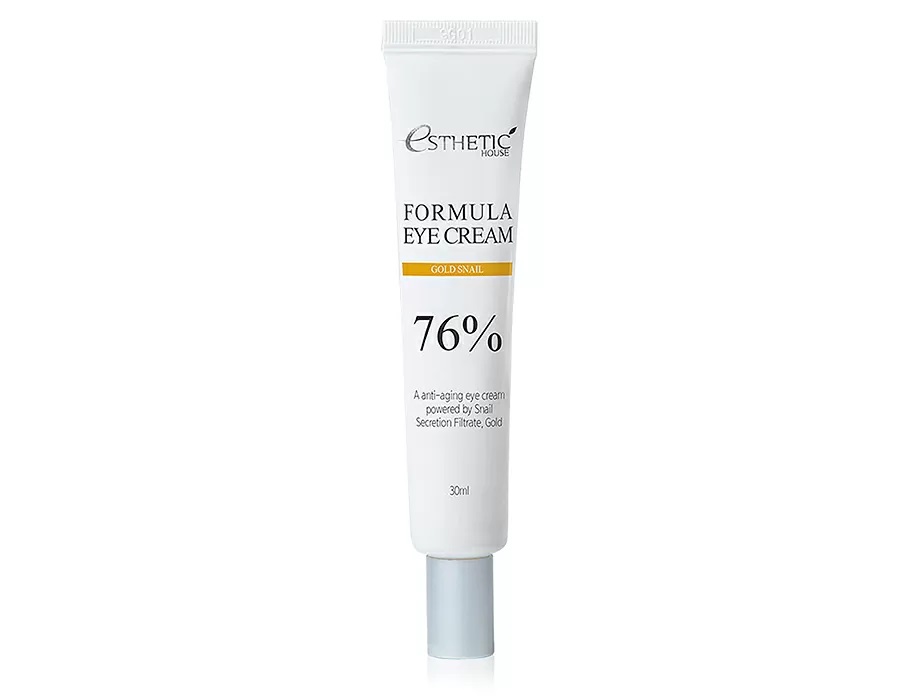 Поживний крем для шкіри навколо очей з муцином равлика Esthetic House Formula Eye Cream Gold Snail 76% фото 1