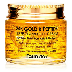 Ампульний крем для обличчя із золотом та пептидами FarmStay 24K Gold & Peptide Perfect Ampoule Cream