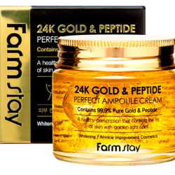 Ампульний крем для обличчя із золотом та пептидами FarmStay 24K Gold & Peptide Perfect Ampoule Cream фото 2