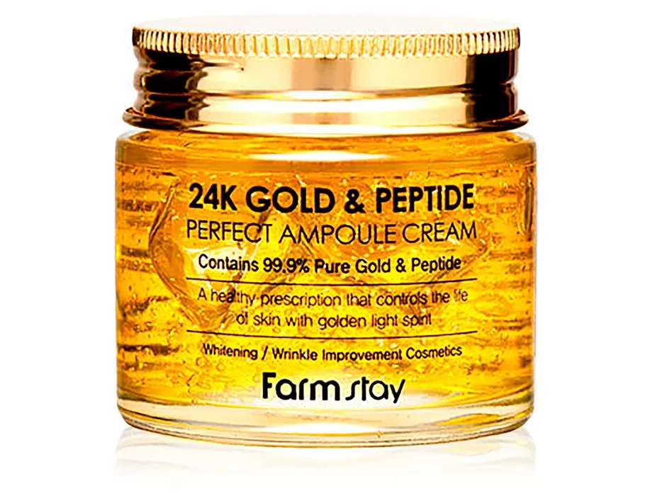 Ампульний крем для обличчя із золотом та пептидами FarmStay 24K Gold & Peptide Perfect Ampoule Cream фото 1