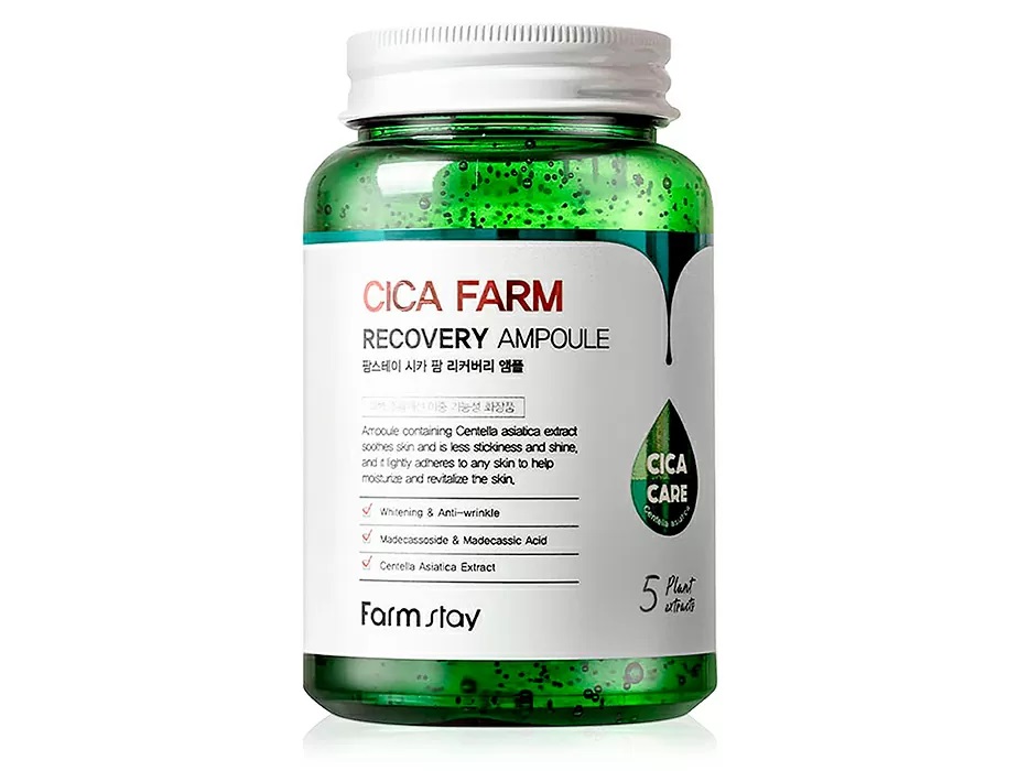 Відновлююча сироватка для обличчя з центелою FarmStay Cica Farm Recovery Ampoule фото 1