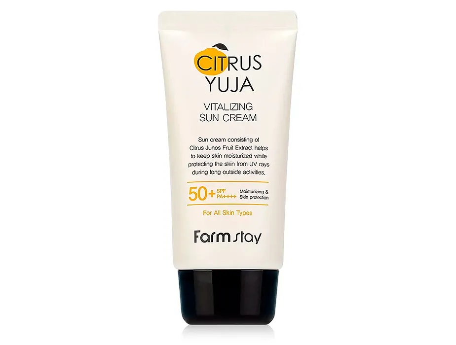 Відновлюючий сонцезахисний крем для обличчя FarmStay Citrus Yuja Vitalizing Sun Cream SPF 50+ PA++++ фото 1