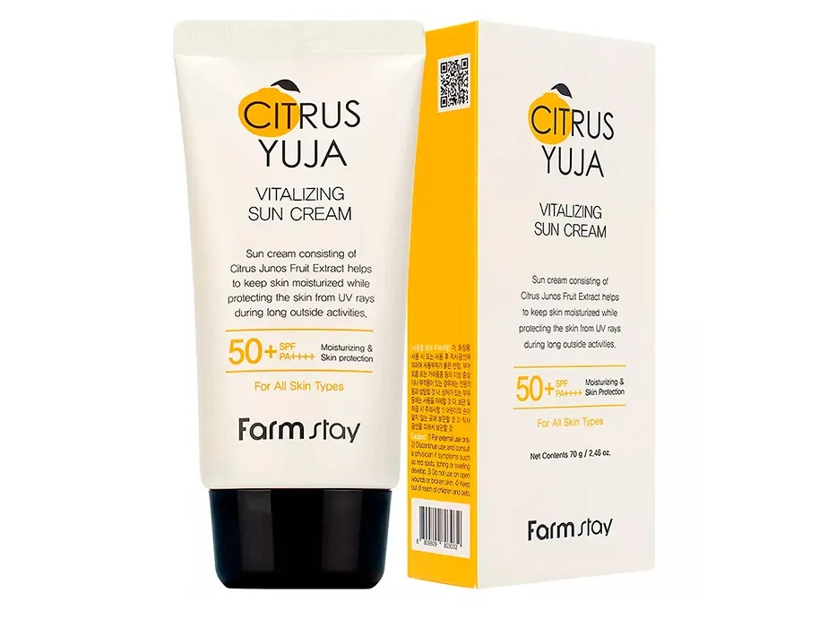 Відновлюючий сонцезахисний крем для обличчя FarmStay Citrus Yuja Vitalizing Sun Cream SPF 50+ PA++++ фото 2