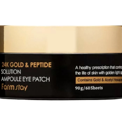 Гидрогелевые патчи под глаза с золотом и пептидами FarmStay 24K Gold & Peptide Solution Ampoule Eye Patch фото 3