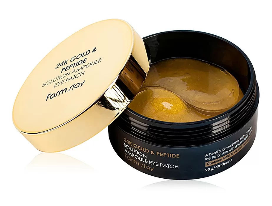 Гидрогелевые патчи под глаза с золотом и пептидами FarmStay 24K Gold & Peptide Solution Ampoule Eye Patch фото 1
