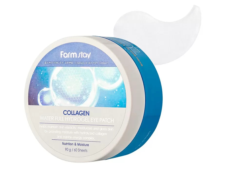Гидрогелевые патчи под глаза с коллагеном FarmStay Collagen Water Full Hydrogel Eye Patch фото 4