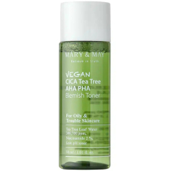 Освітлювальний тоник на основі центели та кислот Mary & May Vegan CICA Tea Tree AHA PHA Blemish Toner
