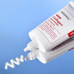 Сонцезахисний крем для звуження пор з колагеном та пептидами Medipeel Red Lacto Peptide Collagen Pore Lifting Sun Screen SPF 50+ PA++++ фото 3