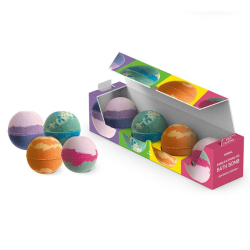 Набір із 4 видів бомб для ванни KUNDAL Bubble & Sparkling Bath Bomb Space Collection