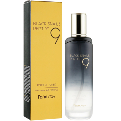Тонер для обличчя з пептидами та равликом FarmStay Black Snail & Peptide 9 Perfect Toner фото 2