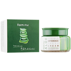 Заспокійливий крем для обличчя з алое FARMSTAY VISIBLE DIFFERENCE MOISTURE CREAM ALOE
