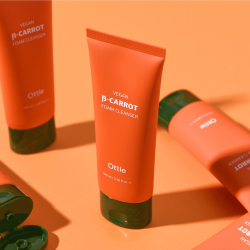 Очищувальна пінка для обличчя на основі органічної моркви Ottie Vegan Beta-Carrot Foam Cleanser фото 3