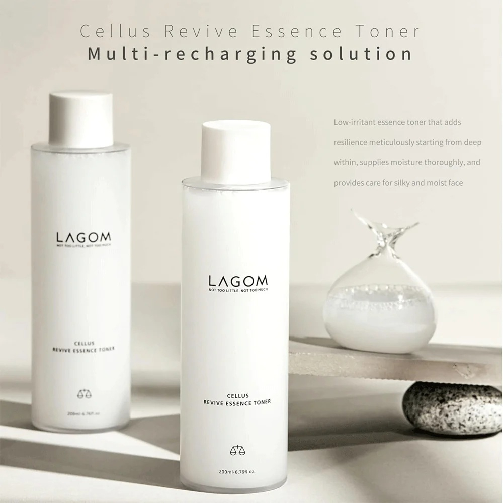 Тонер-есенція зі зниженим PH з аквапоріном і гіалуроновою кислотою Lagom Cellus Revive Essence Toner фото 4