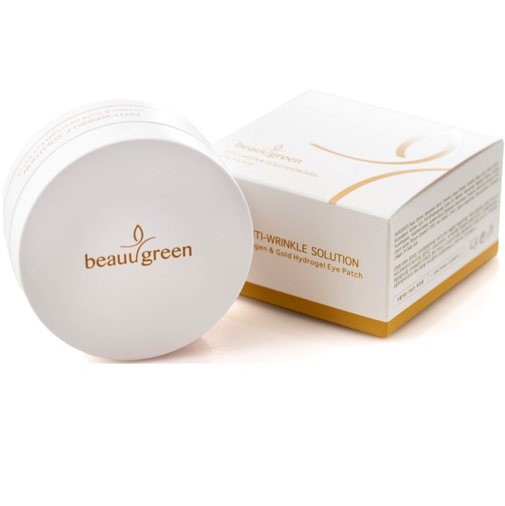 Гидрогелевые патчи с золотом и коллагеном BeauuGreen Collagen and Gold Hydrogel Eye Patch фото 1