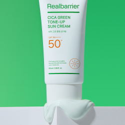 Крем сонцезахисний заспокійливий Real Barrier Cica Green Tone-Up Sun Cream фото 2