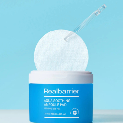 Тонер-педи зволожувальні для чутливої шкіри Real Barrier Aqua Soothing Ampoule Pad фото 3