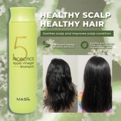 Шампунь з яблучним оцтом для відновлення pH-балансу Masil 5 Probiotics Apple Vinegar Shampoo фото 4
