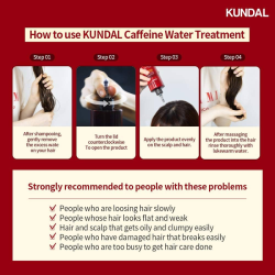 Сироватка для волосся та шкіри голови KUNDAL Head Spa & Scalp Scaling Caffeine Water Treatment фото 2