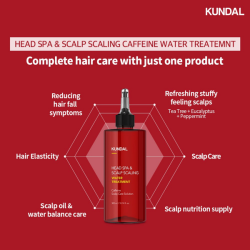 Сироватка для волосся та шкіри голови KUNDAL Head Spa & Scalp Scaling Caffeine Water Treatment фото 3