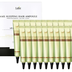 Нічна маска-сироватка з білком для пошкодженого волосся Lador Snail Sleeping Hair Ampoule, 20шт по 20мл