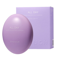 Зволожувальний тональний кушон для обличчя зі змінним блоком Enough All Day Dewey Water Full Cushion SPF 50+ PA++++ фото 2
