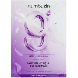 Антивікова колагенова маска з пептидами Numbuzin No.9 NAD+ Bio Lifting-sil Full Face Mask фото 2