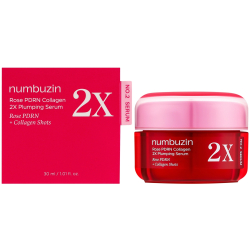 Концентрована сироватка для обличчя з пептидами та спікулами Numbuzin No.2 Rose PDRN Collagen 2X Plumping Serum фото 2